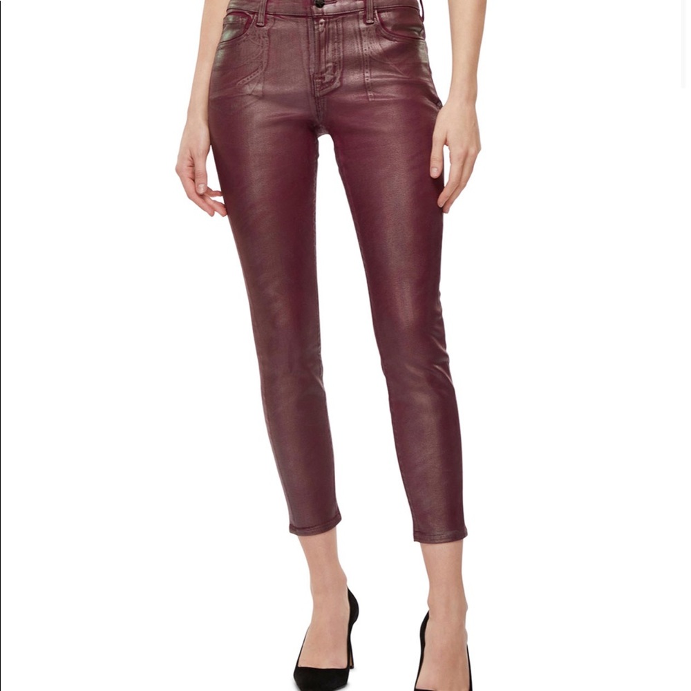 NWT Burgundy J Brand bittersweet shimmer jeans